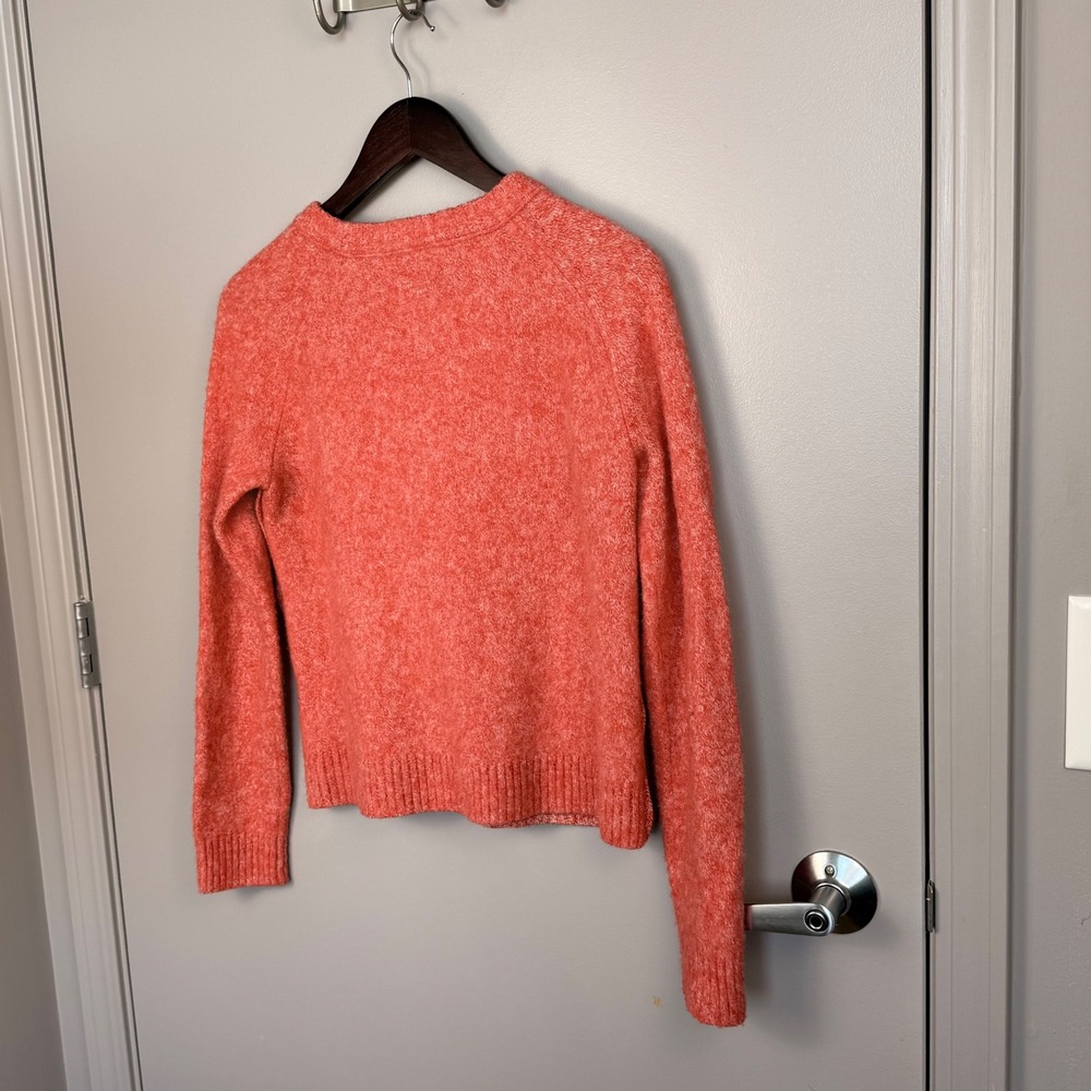 J.Crew Textured Lambswool Crew Neck Sweater Women's M Coral - Picture 6 of 9